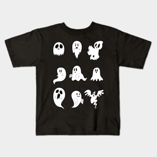 Nine Cute Little Ghosts Kids T-Shirt